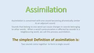 Assimilation