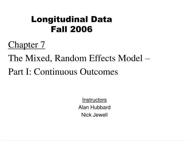 chapter 7 the mixed random effects model part i continuous outcomes