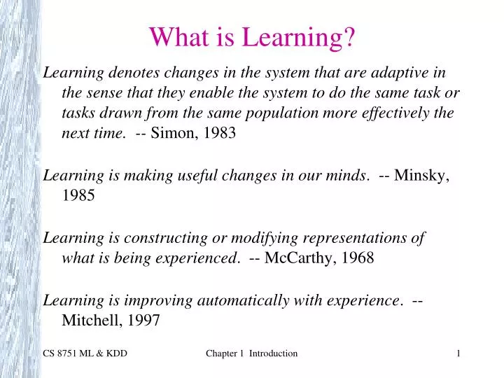 what is learning