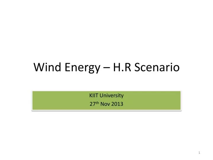 wind energy h r scenario