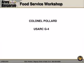 Food Service Workshop