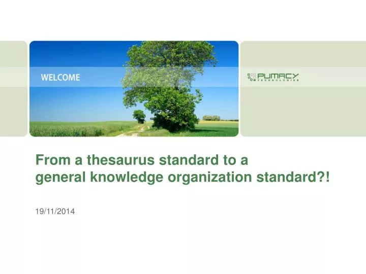 from a thesaurus standard to a general knowledge organization standard