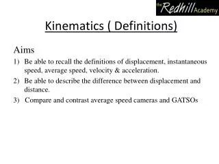 Kinematics ( Definitions)