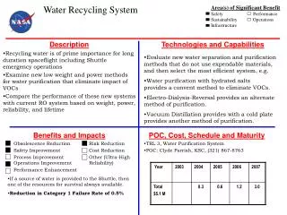 Benefits and Impacts Obsolescence Reduction	Risk Reduction 	Safety Improvement	Cost Reduction