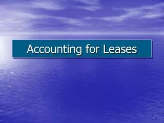 Accounting for Leases