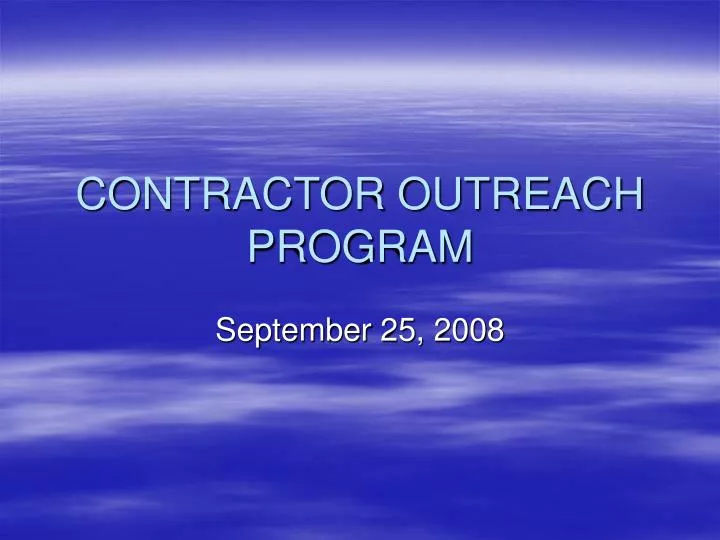 contractor outreach program