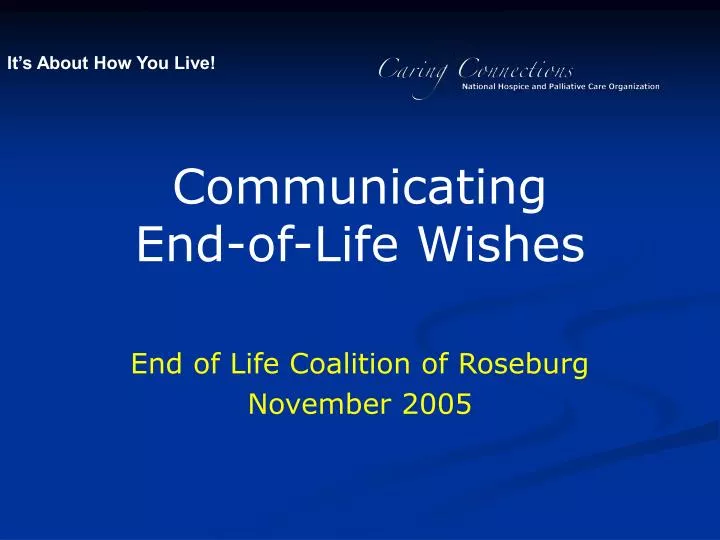 communicating end of life wishes