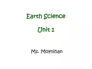 Earth Science Unit 1