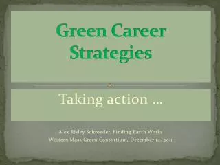 Green Career Strategies