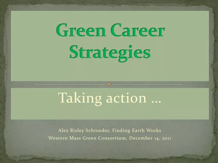 green career strategies