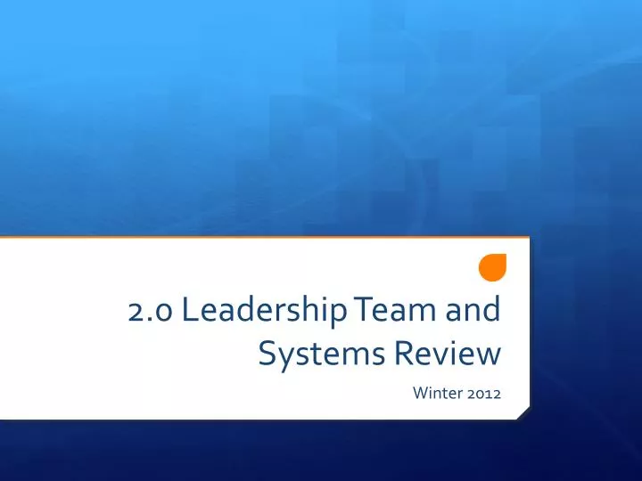 2 0 leadership team and systems review
