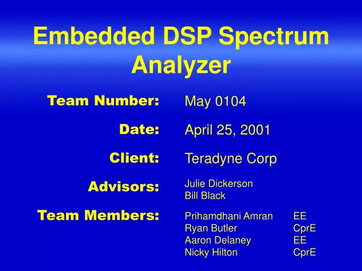 embedded dsp spectrum analyzer