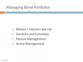 Managing Bond Portfolios