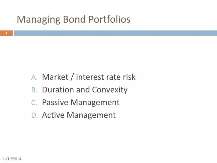 managing bond portfolios