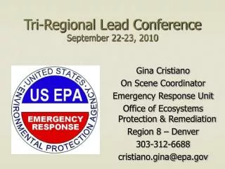 Tri-Regional Lead Conference September 22-23, 2010