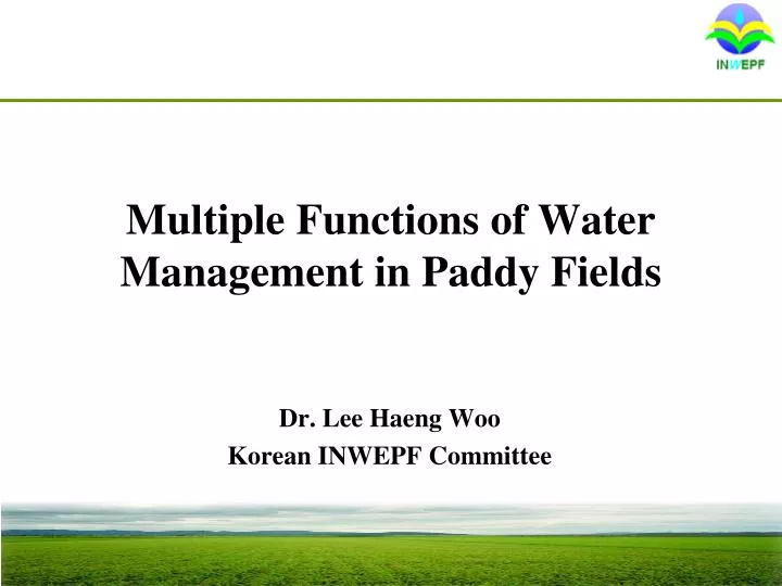 multiple functions of water management in paddy fields