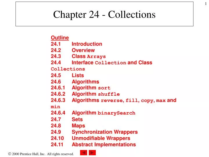 chapter 24 collections