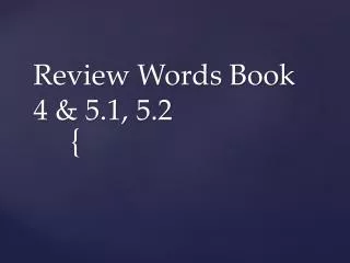 review words book 4 5 1 5 2