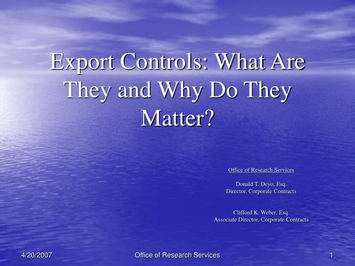 export controls what are they and why do they matter