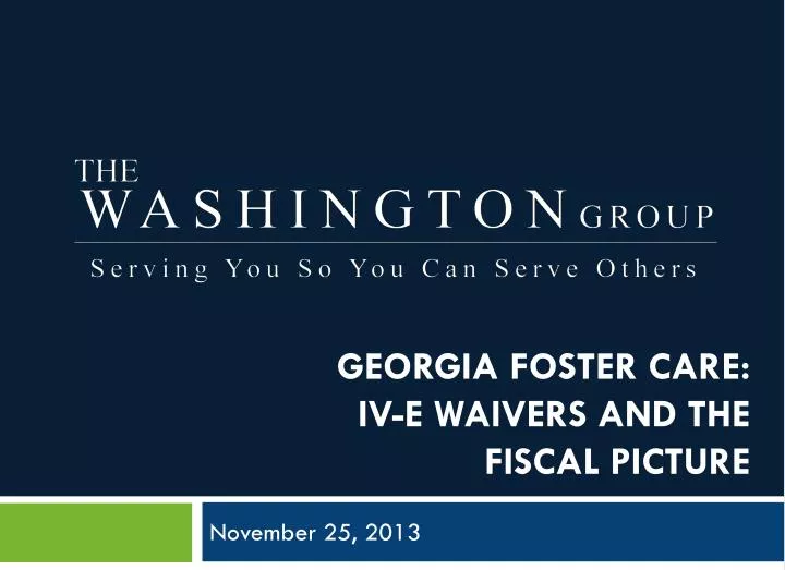 georgia foster care iv e waivers and the fiscal picture