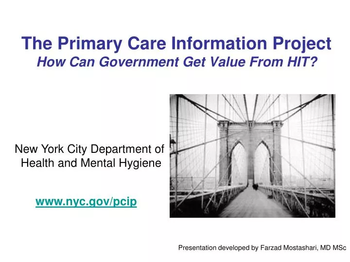 the primary care information project how can government get value from hit