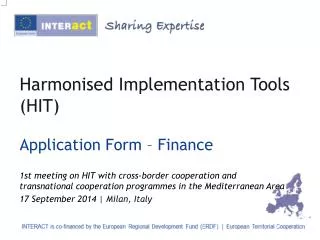 Harmonised Implementation Tools (HIT)
