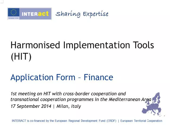 harmonised implementation tools hit