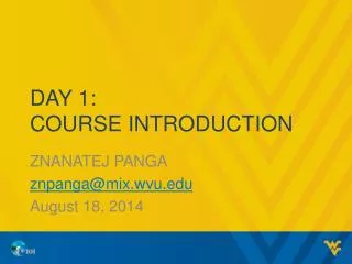 day 1 course introduction