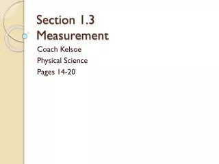 Section 1.3 Measurement