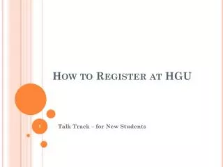 How to Register at HGU