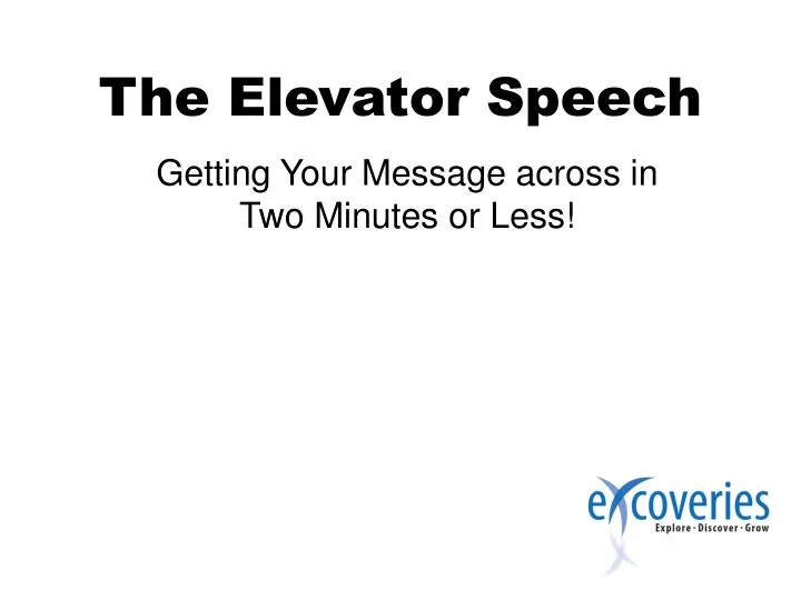 the elevator speech