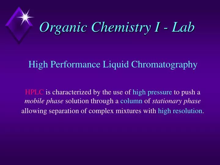 organic chemistry i lab