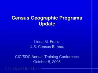 Census Geographic Programs Update
