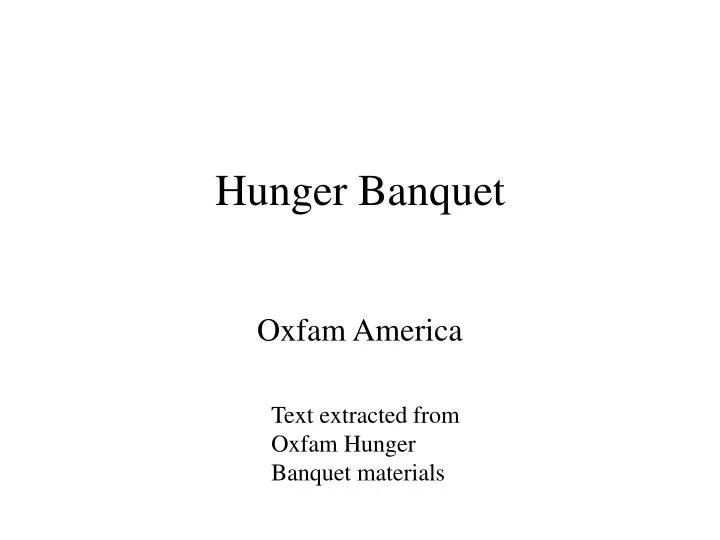 hunger banquet
