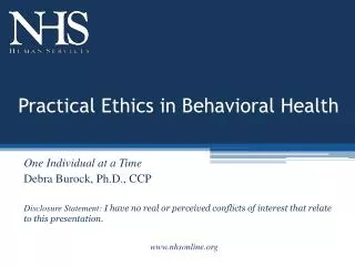 Practical Ethics in Behavioral Health