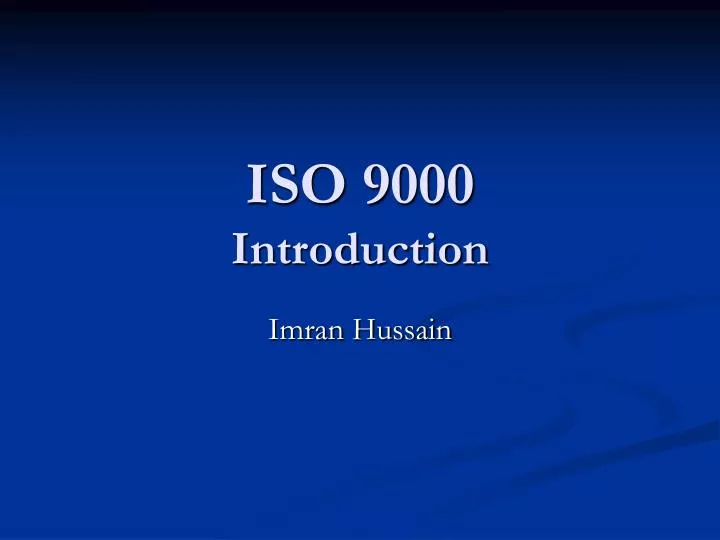 iso 9000 introduction