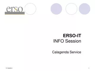 ERSO-IT INFO Session Calagenda Service