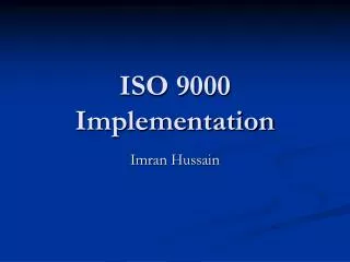 ISO 9000 Implementation