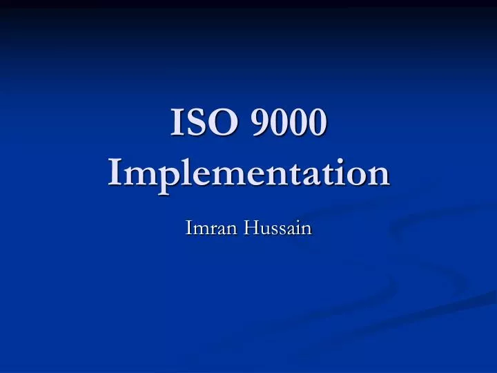 iso 9000 implementation