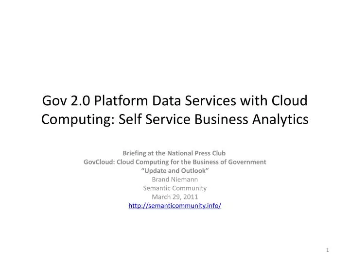 gov 2 0 platform data services with cloud computing self service business analytics