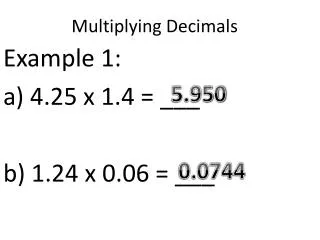 multiplying decimals