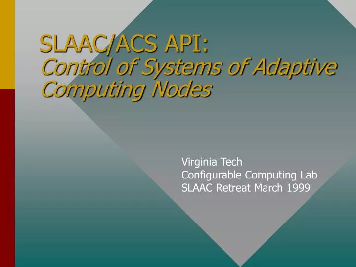 slaac acs api control of systems of adaptive computing nodes