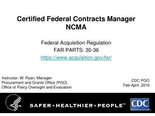 Certified Federal Contracts Manager NCMA