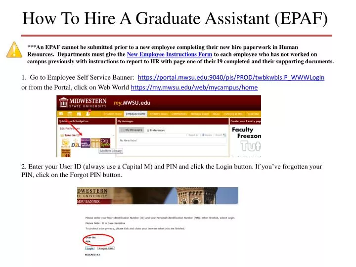 how to hire a graduate assistant epaf