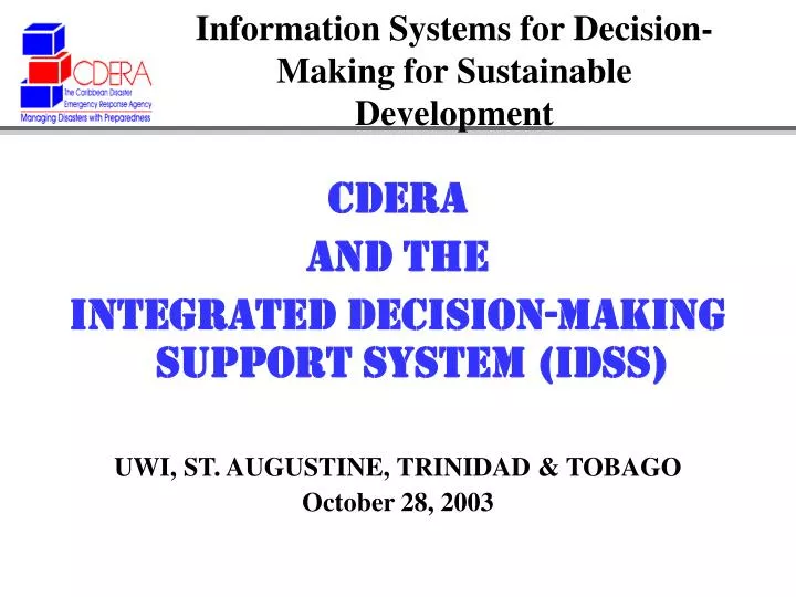 information systems for decision making for sustainable development