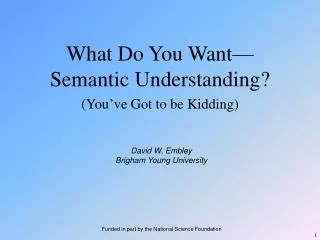 what do you want semantic understanding