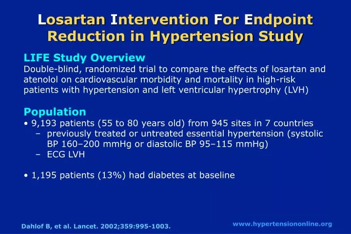 l osartan i ntervention f or e ndpoint reduction in hypertension study