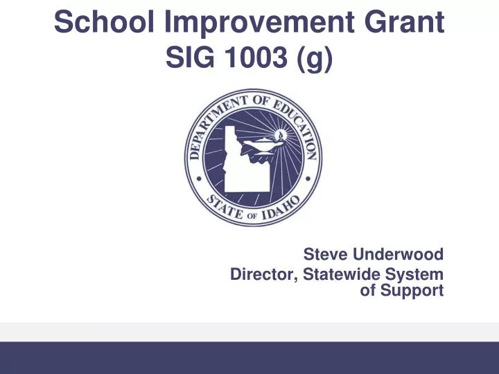 school improvement grant sig 1003 g