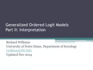 Generalized Ordered Logit Models Part II: Interpretation