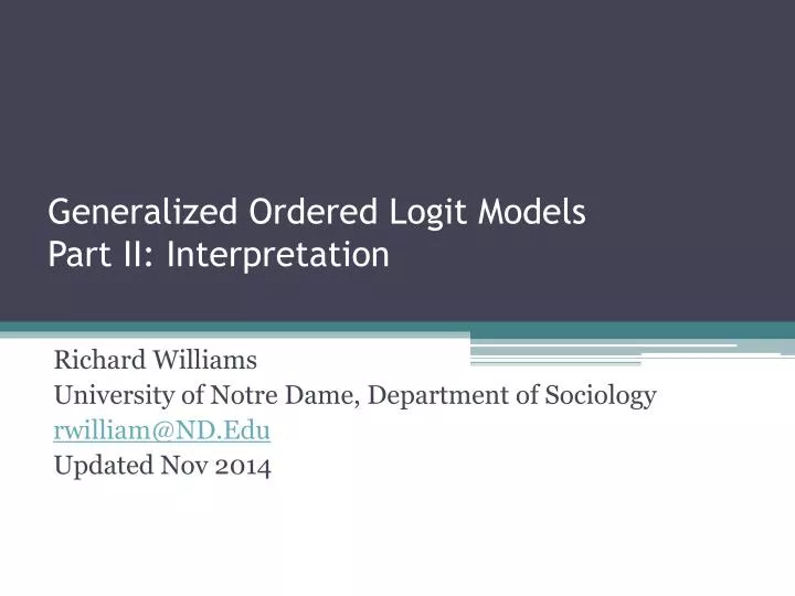 generalized ordered logit models part ii interpretation